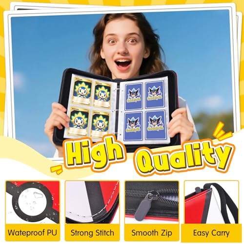 Card Binder, 4-Pocket Design, 400-Card Capacity with 5 Top loaders - color: Classic, size: 4-Pocket