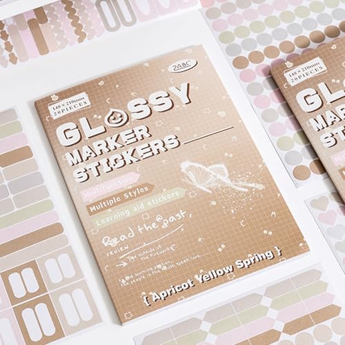 Apricot Spring Label Sticker Scrapbooking Supplies for Junk Journal, 20 Sheets Stickers - Ephemera Stickers Book(TZ-012-004) - color: Apricot Spring Label