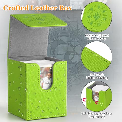 Arkeiliy MTG Deck Box 110+ Storage Sleeved Cards for Magic Commander - color: Grass