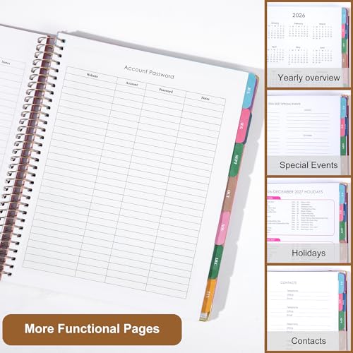 CAGIE 2026-2027 Weekly & Monthly Calendar Planner, Jul 2026-Dec 2027 - color: Brown