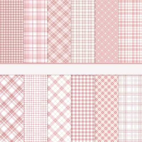 36 Sheets Scrapbook Paper 12x12 In Plaid Patterned Paper (Pink) - color: Pink