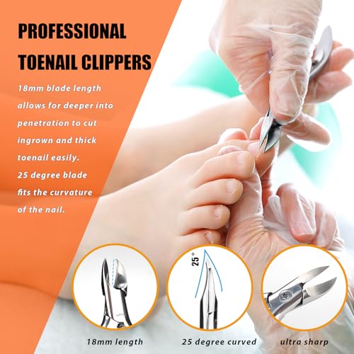LePinko Podiatrist Toenail Clippers, Thick and Ingrown Nails Clippers, 2PCS - size: 2 pieces