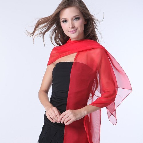 Tapp Collections™ Fashionable Soft Chiffon Scarf - color: Solid / Orange
