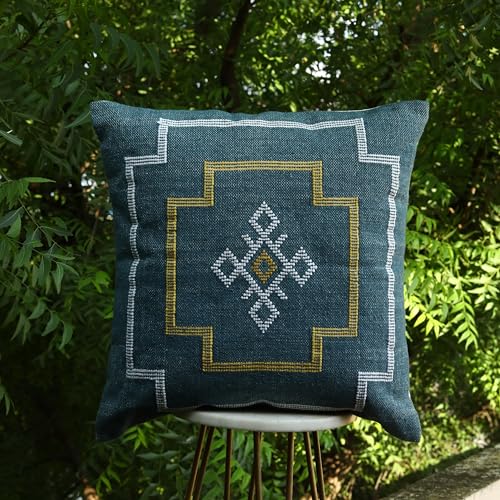 Trade Star Handwoven Kilim Cushion Cover Farmhouse Cushion Case Tribal Beautiful Highly Sustainable Sofa Pillow Case Sabra Kilim Pillow Cover for Home Decor 18x18 Inches - color: Pattern -19