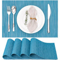 Myir JUN Placemats Set of 4 Kitchen and Dining Table Placemats - color: Blue, size: Set of 4