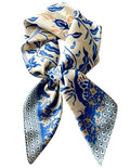 Silk Like Square Scarf for Women Men 27.5" - color: Blue