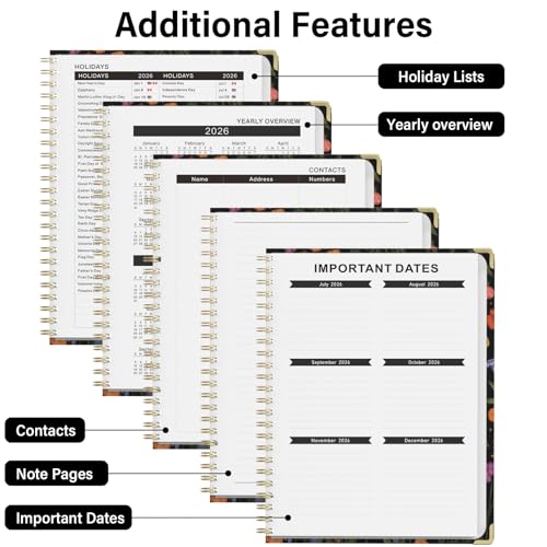 Academic Planner 2026–2027, A4 Hardcover Weekly Monthly Planner, Large 8.5 x 11 School Year Planner July 2026 to July 2027, with Bookmark, Pocket Folder and Sticky Notes, Tree Seasons - color: Tree Seasons, size: A4