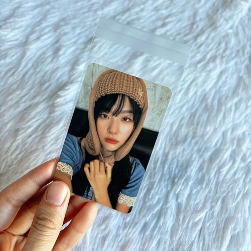 100 Packs Photocard Sleeves, 59 x 90 mm 200 Microns Kpop Clear Sleeves Idol Photo Cards Transparent Protector Trading Cards Shield Cover (Sealable) - style: Sealable