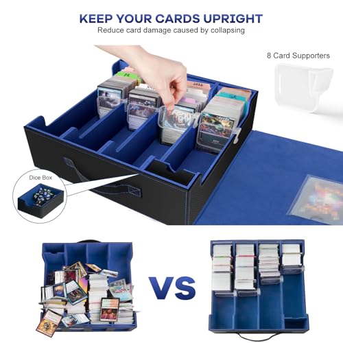 Gomyrod 4 Row 3200+ Trading Card Storage with Commander Display [US Patent] - color: Black/Blue, size: 3200+