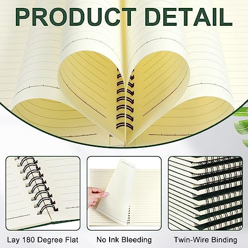 Yahenda 72 Pcs Spiral Notebooks, 1 Subject, Wide Ruled, Deep Green - color: Dark Green