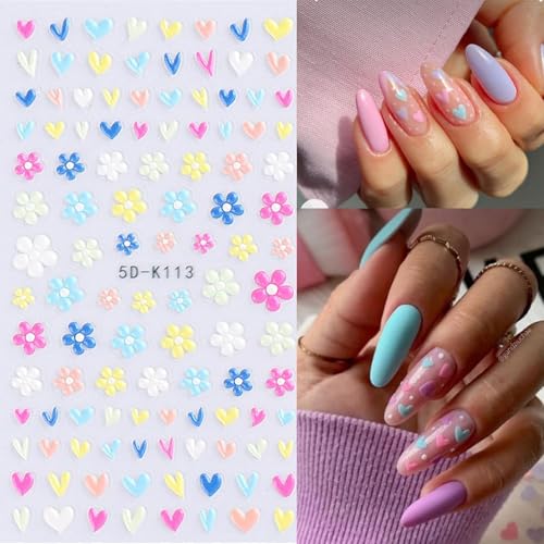 Nail Stickers for Nail Art Cherry Blossoms Nail Decals for Women - color: Colorful-11