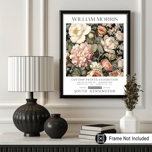 Poster Master William Morris Poster - Chrysanthemum Print - Flower Art - Botanical Art - Exhibition Print - Textile Pattern Design - Floral Illustration - Living Room or Bedroom Wall Decor - 11x14 UNFRAMED Wall Decor - color: Style-09, size: 11"L x 14"W
