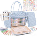 Large Bible Bag with Bible Cover Case for Women, Quilted Church Tote Bag
