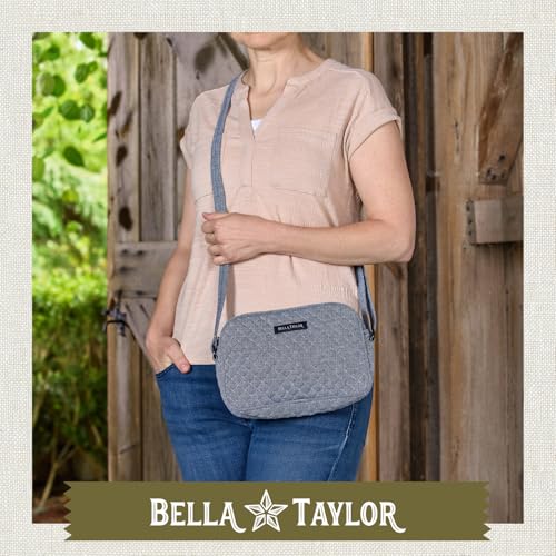 Bella Taylor Simple Crossbody, Quilted Handbag for Women - color: Blue Chambray