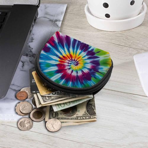 IBILIU Small Coin Purse Spiral Tie Dye Pattern Mini Wallet Coin Pouch Change Purse For Women Men - color: Coinp-020