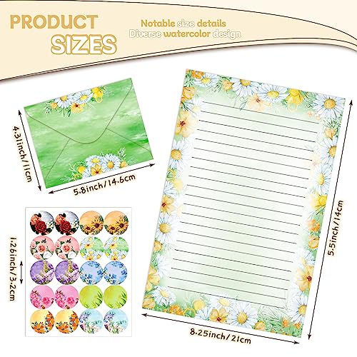 TaoBary 160 Pcs Flower Stationery Paper and Envelopes Set, 5.5 x 8.25'' - size: 5.5 x 8.25 Inch, style: Flower