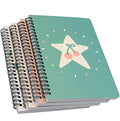Yansanido Spiral Notebook, 4 Pcs A5 Cherry Design Hardcover 8mm Ruled 4 Color 80 Sheets -160 Pages Journals for Study and Notes (Cherry) - style: Cherry
