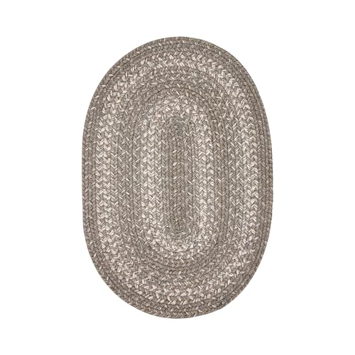 Homespice Grey Cloud Jute Braided Placemats, Oval 13x19 Set of 4 - color: Grey Cloud