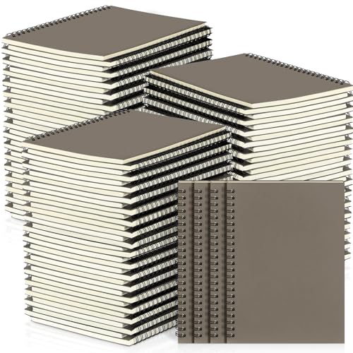 Yahenda 54 Pcs Spiral Notebooks, 1 Subject, Wide Ruled, Dark Gray - color: Dark Gray