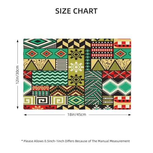 Traditional African Tribal Placemats Set of 4 12x18 Inch - color: Vibrant, size: Set of 4