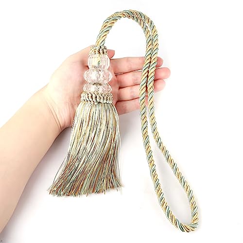 2 Pack Curtain Tiebacks with Tassel, Mix Blue - color: Mix Blue, size: 2