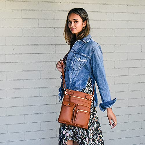 SG SUGU Katie Lightweight Medium Crossbody Bag Shoulder Bag with Multi Pocket for Women - color: Blue