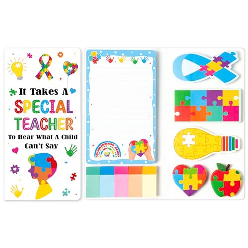 Xqumoi Autism Teacher Sticky Notes Set - 550 Sheets Autism Self-Stick Note Pads Special Education Divider Tabs Bundle Writing Memo Pad Back to Classroom Rewards School Supplies - color: 1pack-autism Teacher