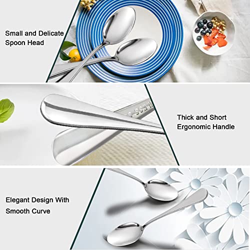 SONGZIMING Demitasse Espresso Spoons, Mini Coffee Spoon, 4.9 Inch Stainless Steel Small Spoons for Dessert, Tea,Set of 6 - size: 4.9in