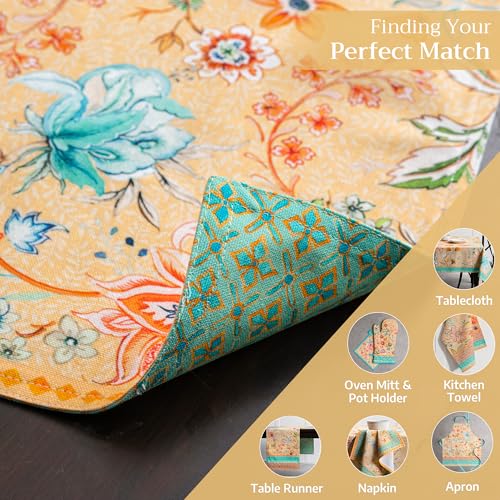 Maison d' Hermine Placemats Set of 4 Reusable 100% Cotton (13"x19") - color: 057 - Luxury Loft - Peach, size: 13" X 19" (Pack of 4)