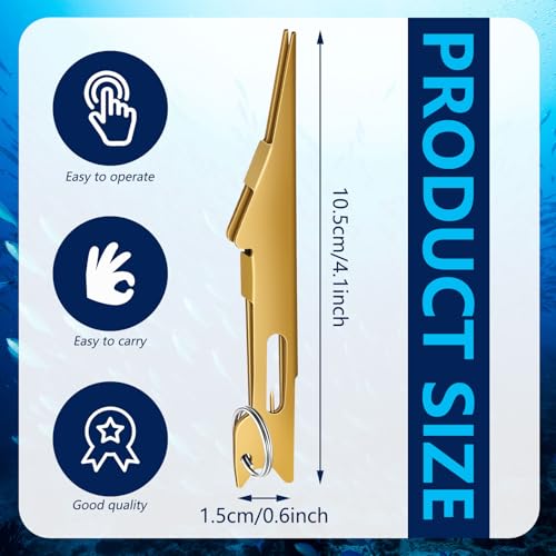 Deekin 3 Pcs Fishing Nail Knot Tying Tool Quick Tie Line Fly Tyer - color: Gold