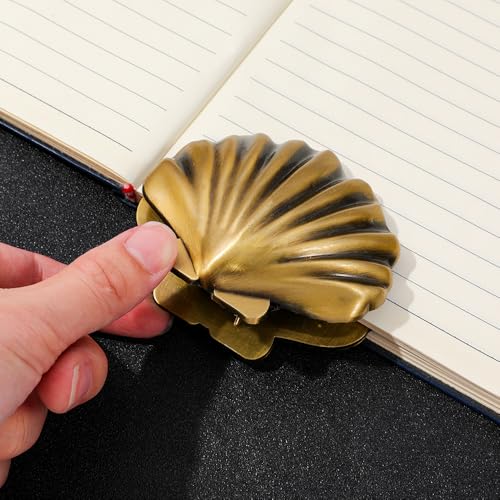 Vintage Ocean Bookmark Clip, 4 Color Starfish Shell Octopus for Book Lovers - color: Seashell Style a