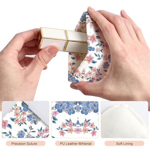 2Pcs PU Leather Small Squeeze Coin Purse Pouch Mini coin Bag Unique And Cute Wallet Cosmetic Bags Change Bag For Women Girls Men （Blue and white flowers - color: Blue and white flowers