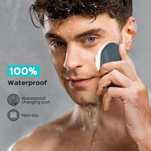 COSLUS FBS01 Facial Cleansing Brush Face Scrubber, Compact for Travel - color: Grey