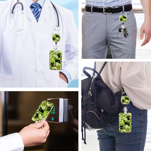 2 Pack Cute Cat ID Badge Holder with Clip Badge Reels - color: 2 Pack-cute Cat
