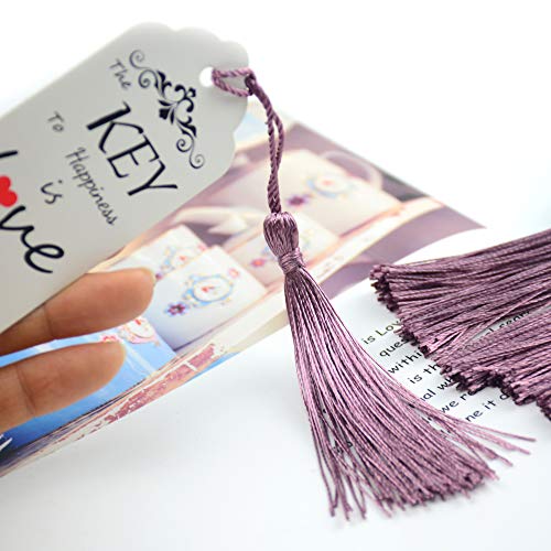 100Pcs 5 Inch Silky Bookmark Tassels for Jewelry, Souvenir(45 Purple) - color: #45