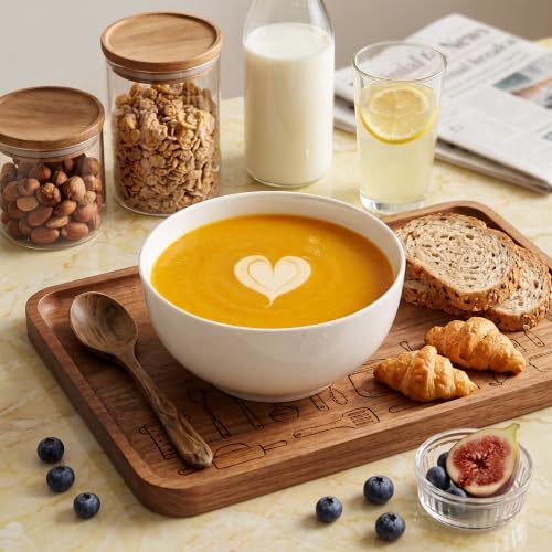 30 oz Ceramic Soup Bowls, 6 inch White Ramen Bowl Set of 6, Cereal Bowls - size: 6 Inches, 30 Ounces
