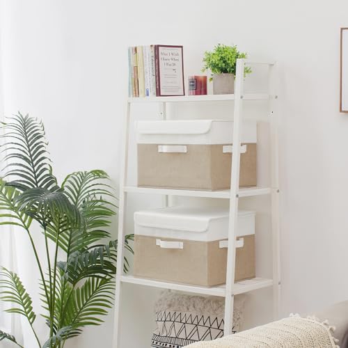 GRANNY SAYS Memory Keepsake Storage Box, Fabric Storage Bins with Lids - color: Khaki & White, size: Large