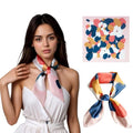Seawhisper Premium Printed Satin Silk-Like Neck Scarf for Women Square 26" - color: Colorful
