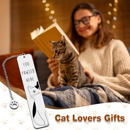 Cat Gifts for Women Cute Bookmarks for Women Cat Lovers Stocking Stuffers - color: Silver