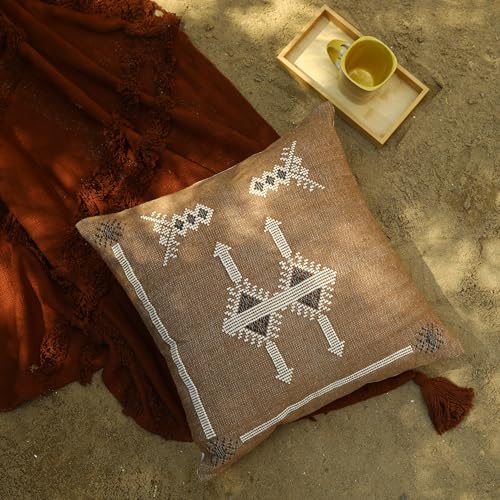 Trade Star Sabra Kilim Pillow Cover 100% Cotton Cushion Cover Designer Sofa Pillow Cover Handwoven Cushion Case for Home Decor Spring Decorative Pillow Case (18x18 Inches) - color: Pattern-21