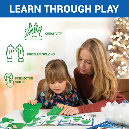 Craftorama Sewing Kit for Kids, Fun and Educational Christmas Craft Set for Boys and Girls Age 7-12, Sew Your Own Felt Christmas Set Craft Kit for Beginners, 165 Piece Set - color: Christmas