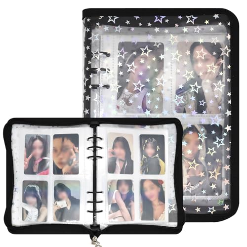 A5 Photocard Binder Holder Photo Card Storage Book 320 Pocket, Black - color: Black