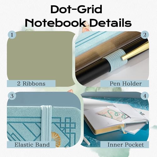 TIEFOSSI A5 Dotted Journal Notebook 190 Pages for Women & Men - color: Light Blue, size: A5-Dotted