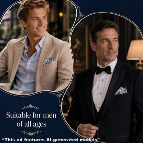 Handkerchiefs for Men with Holder Vantige Pocket Squares for Men - color: Light Gray