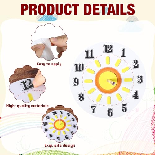 Ireer 24 Pcs DIY Sundial Craft Kit Educational Learning Teaches Time Solar Shadow Concepts Easy to Assemble for Home School Classroom Group Science Activity
