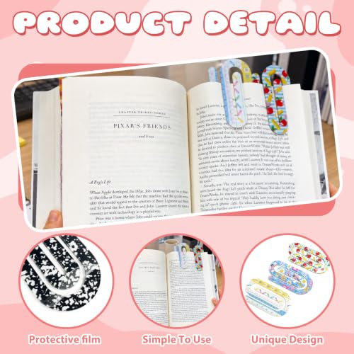 12 Pcs Jumbo Paper Clips Bookmarks - Cute Acrylic Book Accessories for Reading, Spring Flower Page Holder & Planner Clips, Back to School Teacher Gifts, Teacher Appreciation Gifts for Women, Teachers - color: Multicolor