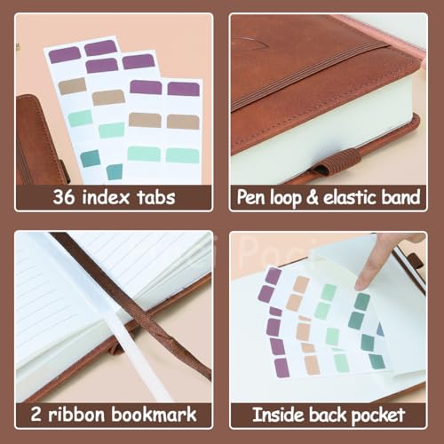 Hoci Poci 400 Pages Lined Journal Notebook, 5.8" x 8.4", Brown - color: Brown, size: Lined-400 Pages (5.7"×8.3")