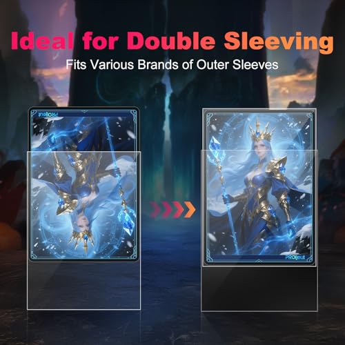 3000 Pack Card Sleeves Clear, Perfect Fit Inner Sleeves Ideal for Double-sleeving, Trading Card Sleeve Compatible with MTG, PKM, TCG and Gaming Cards (60 Microns) - size: 3000 Pack
