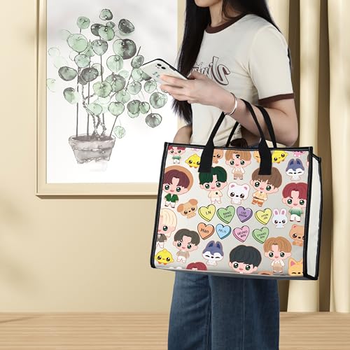 LEVLO Korean Group Stay Cosmetic Makeup Bag Korean Group Fans Gift Korean Group Cartoon Member Makeup Zipper Pouch Bag (SK LT) - color: SKZ LT