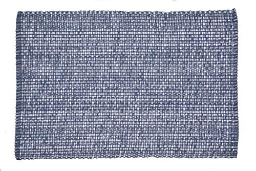 Urban Villa Two Tone Placemat Cotton Tablemat 14x20 (Set of 6) Blue White - color: Blue/White, size: 14" x 20"